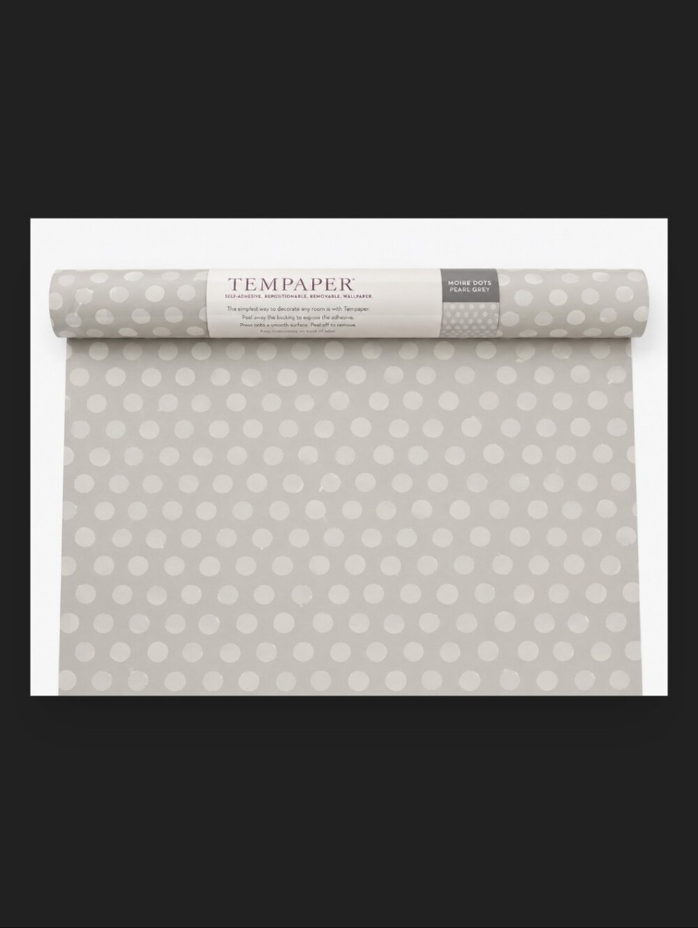Tempaper Moire Dots Removable Peel and Stick Wallpaper Light Tan Grey 28sq ft